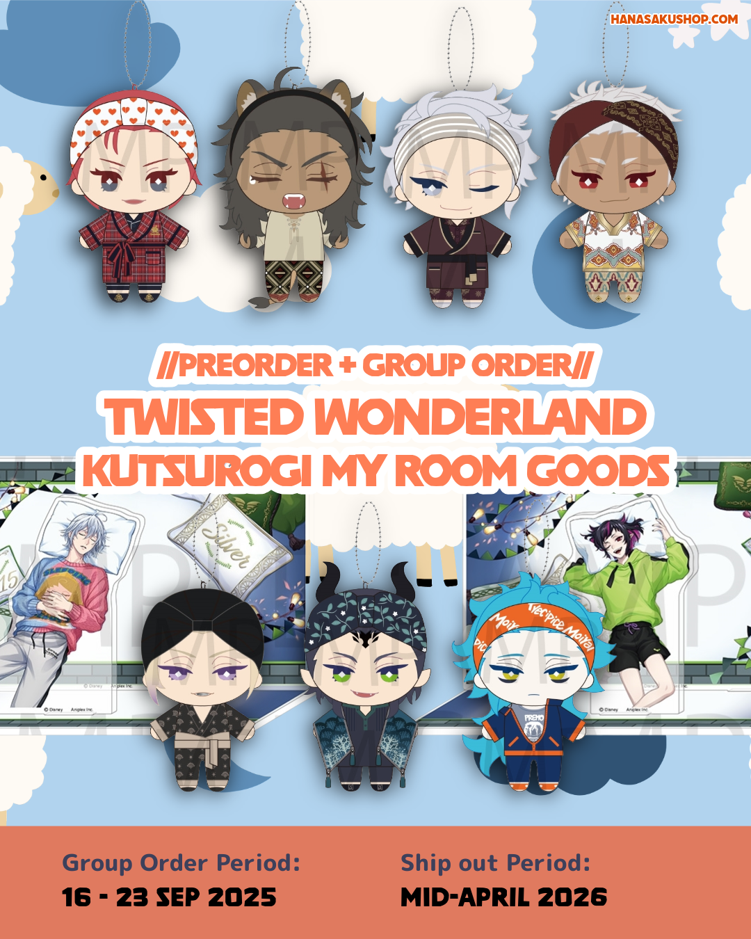[PO] Twisted Wonderland Kutsurogi My Room Goods