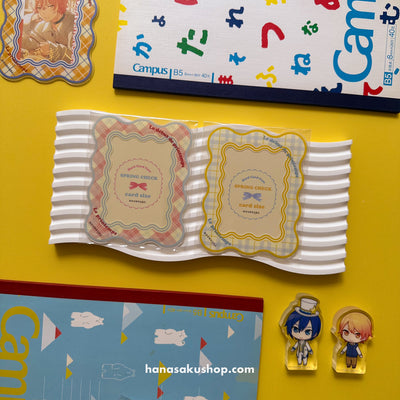 [Indv] FUKUYA Spring Check Sideloader Hard Card Case - Pink / Blue